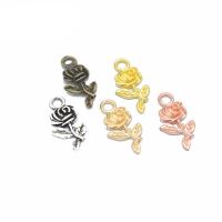 Tibetan Style Flower Pendants, Rose, plated, more colors for choice, 20x10mm, Hole:Approx 2mm, 200PCs/Lot, Sold By Lot