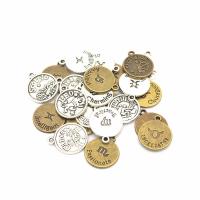 Tibetan Style Flat Round Pendants, plated, mixed pattern, more colors for choice, 20x17mm, Hole:Approx 2mm, 5Sets/Lot, Sold By Lot