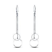 Brass Drop Earring, silver color plated, for woman, 20x93mm, Sold By Pair