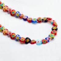 Millefiori Slice Lampwork Beads, Millefiori Lampwork, DIY & different size for choice, mixed colors, Sold By Strand