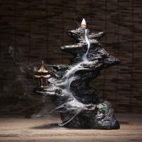 Backflow Incense Burner, Resin, plated, for home and office & durable, 260x120x260mm, Sold By PC