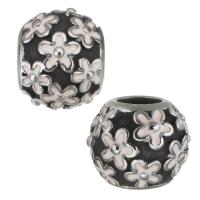 Stainless Steel European Beads, 316 Stainless Steel, silver color plated, enamel, 11x9x11mm, Hole:Approx 4.5mm, 5PCs/Bag, Sold By Bag