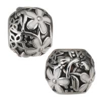 Stainless Steel European Beads, 316 Stainless Steel, silver color plated, enamel, 10x9x10mm, Hole:Approx 4.5mm, 5PCs/Bag, Sold By Bag