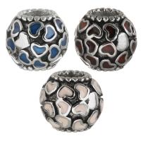 Stainless Steel European Beads 316 Stainless Steel silver color plated enamel & blacken Approx 4.5mm Sold By Bag