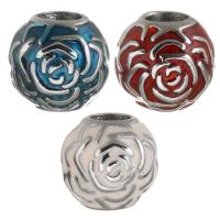 Stainless Steel European Beads, 316 Stainless Steel, silver color plated, enamel, more colors for choice, 11x9.50x11mm, Hole:Approx 4.5mm, 5PCs/Bag, Sold By Bag