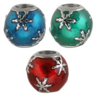 Stainless Steel European Beads, 316 Stainless Steel, silver color plated, enamel, more colors for choice, 10x10x10mm, Hole:Approx 4mm, 5PCs/Bag, Sold By Bag