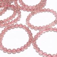 Strawberry Quartz Beads Round pink Approx 1mm Sold By Strand