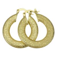 Messing Hoop Earring, Donut, guldfarve belagt, for kvinde, 3x35mm, 5par/Lot, Solgt af Lot