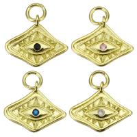 Cubic Zirconia Micro Pave Brass Pendant, gold color plated, micro pave cubic zirconia, more colors for choice, 15x13x2mm, Hole:Approx 3.5mm, 30PCs/Lot, Sold By Lot