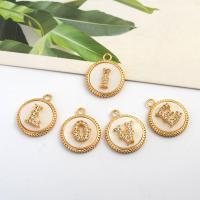 Cubic Zirconia Micro Pave Brass Pendant, gold color plated, DIY & micro pave cubic zirconia & for woman, nickel, lead & cadmium free, 10x10mm, 20PCs/Bag, Sold By Bag