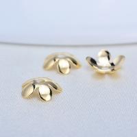 Brass Bead Cap gold color plated DIY & for woman nickel lead & cadmium free 8.50mm Sold By Bag