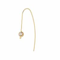 Brass Hook Earwire, gold color plated, DIY & micro pave cubic zirconia & for woman, nickel, lead & cadmium free, 16x1x7mm, 10PCs/Bag, Sold By Bag
