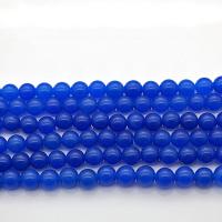 Lila Chalcedon, blauer Chalzedon, rund, DIY & verschiedene Größen vorhanden, blau, verkauft von Strang