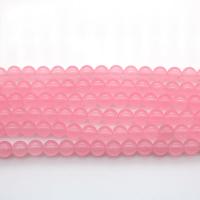 Natural Chalcedony Bead Pink Calcedony Round DIY pink Sold By Strand