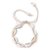 Shell Jewelry Bracelet Zinc Alloy with leather cord & Shell fashion jewelry Sold By Strand