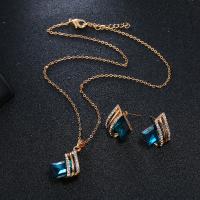 Zink Alloy Jewelry Sets, med Kristall, plated, mode smycken & för kvinna, fler färger för val, nickel, bly och kadmium gratis, Längd 15.7 inch, Säljs av Ställ