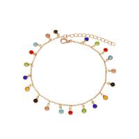Latão Tornozeleira, cobre, banhado, joias de moda & para mulher, Mais cores pare escolha, 210x50mm, vendido por PC