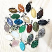 Gemstone Pendants Jewelry, Natural Stone, Horse Eye, different materials for choice & Unisex, more colors for choice, 6x13x25mm, Sold By PC