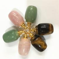 Natural Stone Perfume Bottle Pendant, Unisex, more colors for choice, 19x25mm, Sold By PC