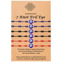 Evil Eye Jewelry Bracelet Polyester Cord with Zinc Alloy for woman Length Approx 7.06 Inch Sold By Lot