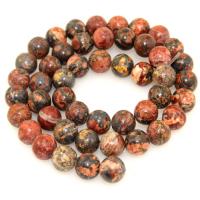 Leopardhaut Stein, rund, poliert, DIY & verschiedene Größen vorhanden, frei von Nickel, Blei & Kadmium, verkauft von Strang