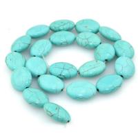 Turquoise Beads, Flat Oval, polished, DIY & different size for choice, dark green, nickel, lead & cadmium free, Sold By Strand