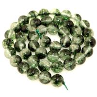 Natural Quartz Jewelry Beads Green Phantom Quartz Round polished DIY green Sold By Strand