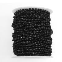 Stainless Steel Ball Chain, 304 Stainless Steel, with plastic spool, DIY, black, 3.50x3mm, 25m/Spool, Sold By Spool