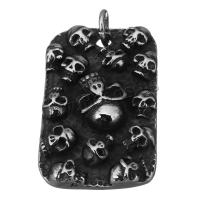 Stainless Steel Pendants, fashion jewelry & blacken, 28x44.5x7.5mm, Hole:Approx 7mm, Sold By PC