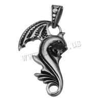Stainless Steel Pendants, fashion jewelry & blacken, 27.5x49.5x7.5mm, Hole:Approx 6.5x10.5mm, Sold By PC