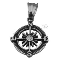 Stainless Steel Pendants, fashion jewelry & blacken, 20.5x24.5x3mm, Hole:Approx 5.5x8mm, Sold By PC