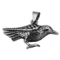 Stainless Steel Animal Pendants, Bird, fashion jewelry & blacken, 51x29.5x8.5mm, Hole:Approx 7.8x10mm, Sold By PC