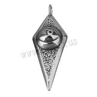 Stainless Steel Pendants, fashion jewelry & blacken, 17.5x42.5x8.5mm, Hole:Approx 4.5mm, Sold By PC