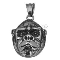 Stainless Steel Animal Pendants, Orangutan, fashion jewelry & blacken, 22.5x32x10.5mm, Hole:Approx 6x8mm, Sold By PC