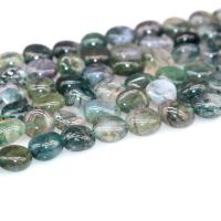Natural Moss Agate Beads, irregular, polished, DIY, 8x10mm, Sold By Strand