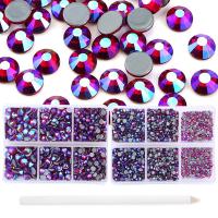 3D Nail Art Decoration Glass with Plastic Box Rectangle plated DIY Sold By Set