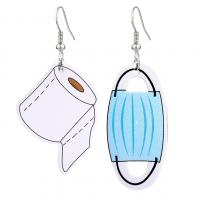 Tibetan Style Drop Earrings, with PU Leather, fashion jewelry, more colors for choice, Sold By Pair