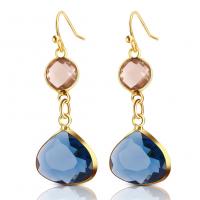 Crystal Earrings, Brass, with Crystal, fashion jewelry & different styles for choice, more colors for choice, Sold By Pair