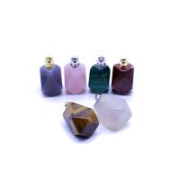 Pedra natural Pingente de garrafa de perfume, Frasco de perfume, DIY, cores misturadas, 18x34mm, vendido por PC