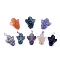 Gemstone Pendants Jewelry Natural Stone Angel DIY mixed colors Sold By PC