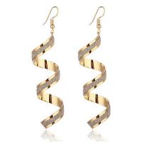 Tibetan Style Drop Earrings, Helix, plated, fashion jewelry & frosted, more colors for choice, 63mmX19mm, Sold By Pair