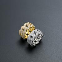 Cubic Zirconia Micro Pave Brass Ring Round plated fashion jewelry & micro pave cubic zirconia 11mm Sold By PC
