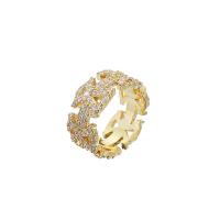 Cubique anneau en laiton Circonia Micro Pave, Placage, bijoux de mode & pavé de micro zircon, plus de couleurs à choisir, 10mm, Vendu par PC