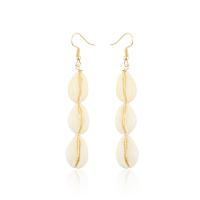 Shell Earrings Zinc Alloy with Shell gold color plated for woman white nickel lead & cadmium free Sold By Strand