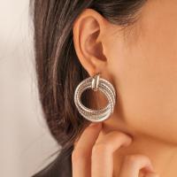 Boucles d'oreilles en alliage de zinc, bijoux de mode, plus de couleurs à choisir, Vendu par paire