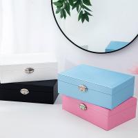 Multifunctional Jewelry Box PU Leather plated Double Layer & durable & break proof & dustproof Sold By PC