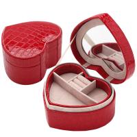 Multifunctional Jewelry Box PU Leather Heart plated portable & durable & hardwearing & dustproof Sold By PC