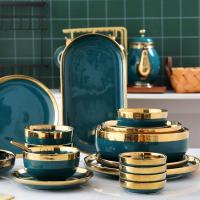 Porcelain Tableware, plated, durable & anti-skidding & different styles for choice, more colors for choice, Sold By PC