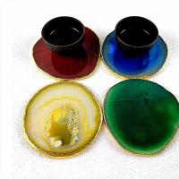 Agaat Cup Pad, plated, Duurzame & DIY, meer kleuren voor de keuze, 6pC's/Lot, Verkocht door Lot