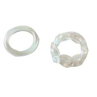 Resin ringen, Hars, 2 stuks & voor vrouw, wit, Verkocht door Stel